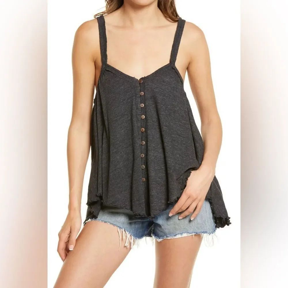 Free People Dream Weaver tank top in black